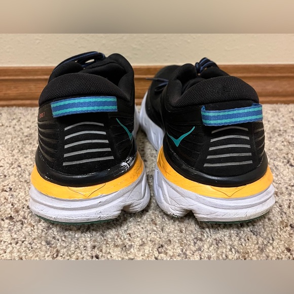 Hoka One One Black/Teal/Orange Men’s Bondi 7 Athletic Shoes Sz 12 - Picture 4 of 10